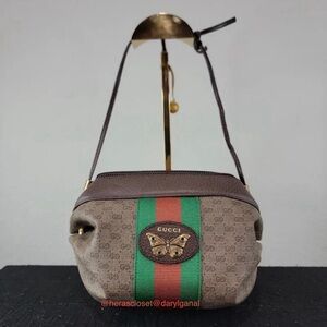•GUCCI• GG Monogram Mini Web Butterfly bag